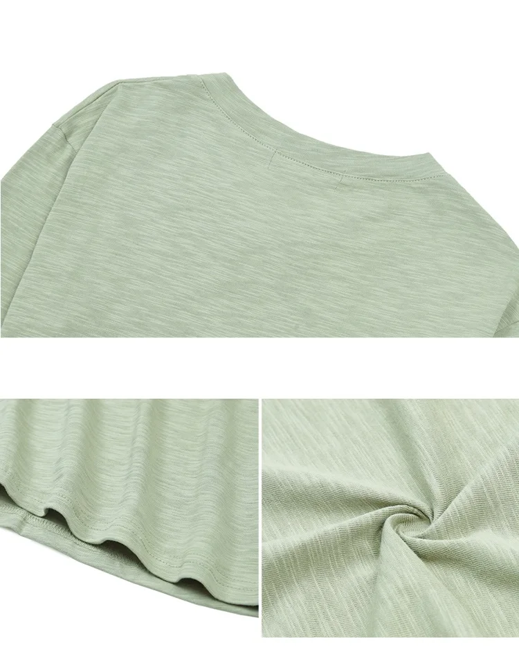 Женская хлопковая футболка на пуговицах однотонная свободная кофейная с длинным