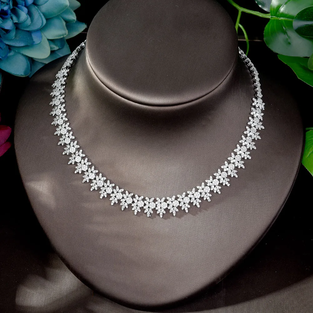 HIBRIDE новый стиль серьги ожерелье AAA CZ вечерние набор украшений для женщин и