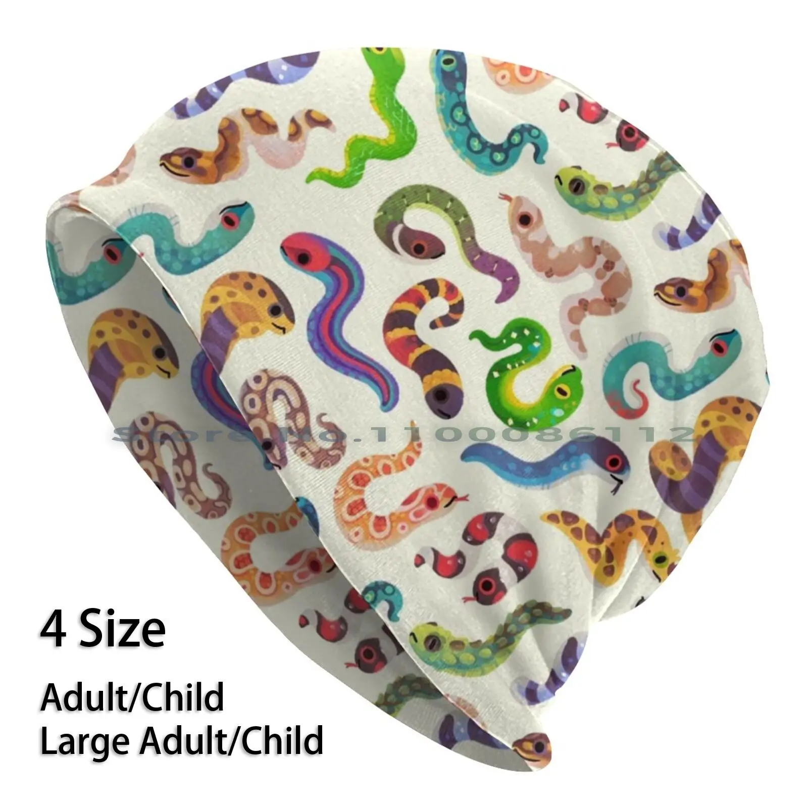 

Serpent Day-Bright Beanies Knit Hat Southside Serpents Reptile Cute Animal Kawaii Chibi Speckle Bellied Keelback Coral Green
