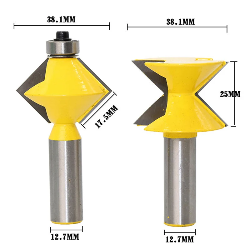 Набор фрез для деревообработки под углом 90 градусов с хвостовиком 1/2 дюйма 2 шт. |