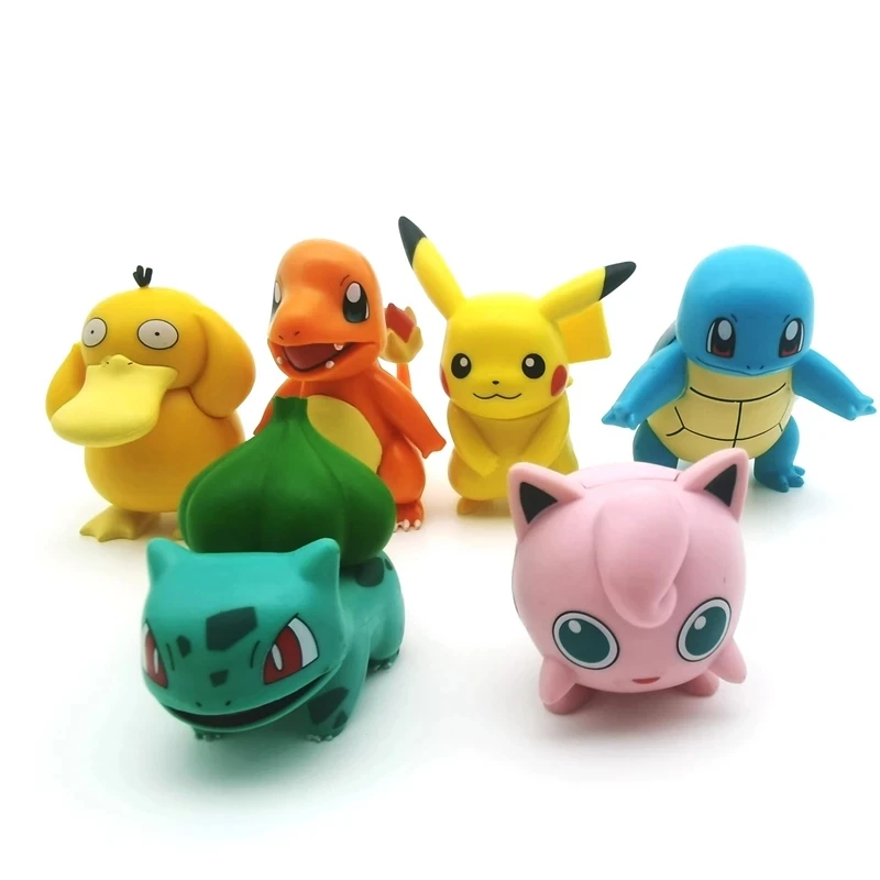 

6 piezas / juego de 3 cielo estrellado Pokemon serie de fantasa dibujos animados anime mueca Pikachu modelo regalo de vacacion