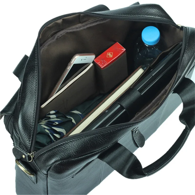 Nesitu новый черный из натуральной кожи 14 ''ноутбук офисные Мужские портфели