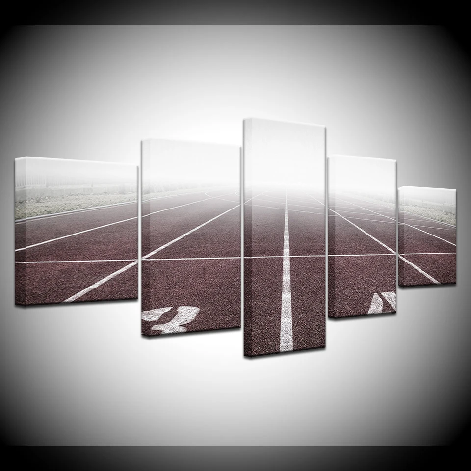 

Frames 5 Panel SPORTS Playground track Canvas Wall Art Picture Landscape HD Canvas Painting Modern Living Room Decorative