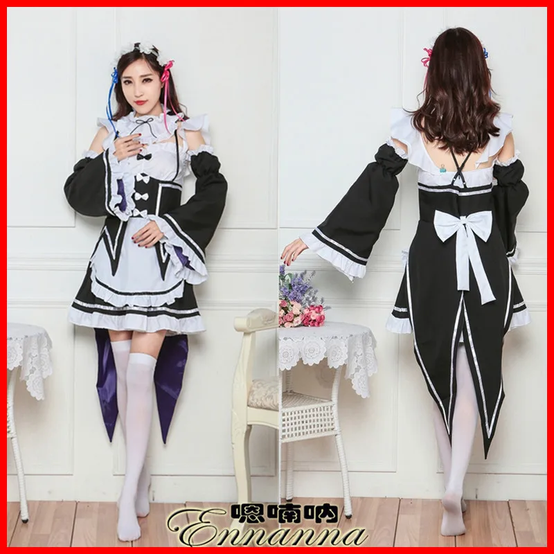2019 Хэллоуин Рождество Аниме Косплей Костюм Ram косплей аниме горничной костюмы