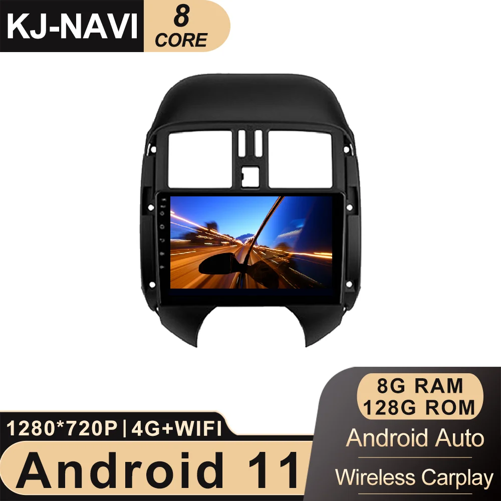 

Android 11 для Nissan Sunny, Versa 2012-2014, автомобильное стерео радио, мультимедийный стерео видеоплеер, GPS-навигация, беспроводной Carplay