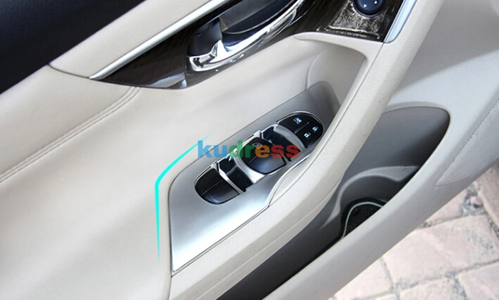 Для Nissan Teana Altima 2013 ABS Матовый автомобильный Стайлинг боковой двери подлокотник переключатель окна Крышка управления отделка 4 шт. LHD