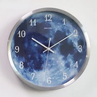 12 inch wall clock for home decoration one millet blue moon sound control luminous simple modern mute home gothic room decor