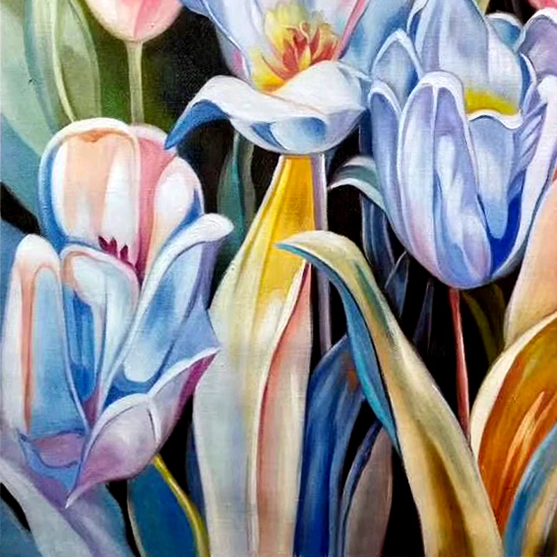 Koop Kowell 100% Handgeschilderd Abstracte Bloem Olieverfschilderij Art Gift Home Decor Woonkamer Muur Art Frameloze Foto