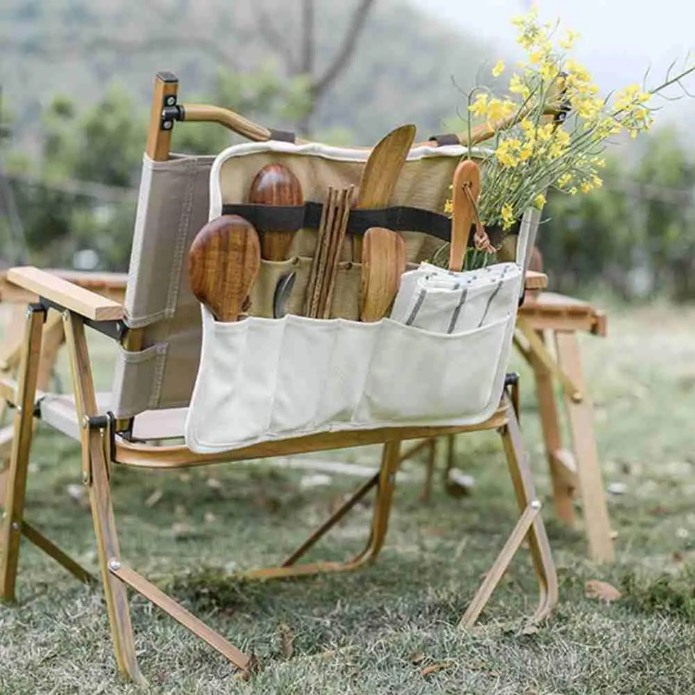 

1pcs Tableware Roll Up Storage Bag Camping Tableware Storage Bag Chopstick Barbecue Bag Storage Picnic Outdoor M5A3