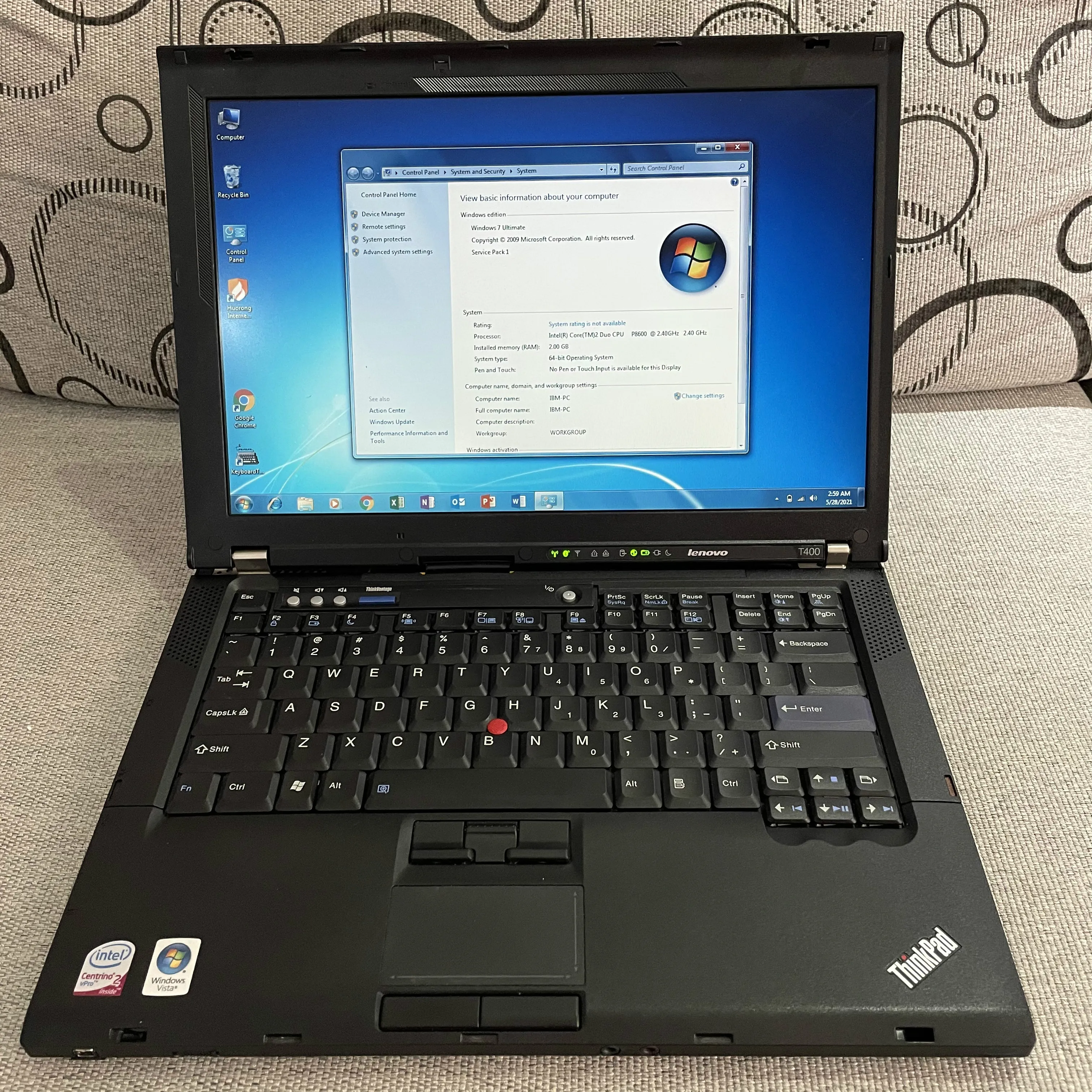 dual core Used laptop T400 14&quot Intel Core 2 Duo Business Entertainment Second Hand notebook computer refurbished Original |