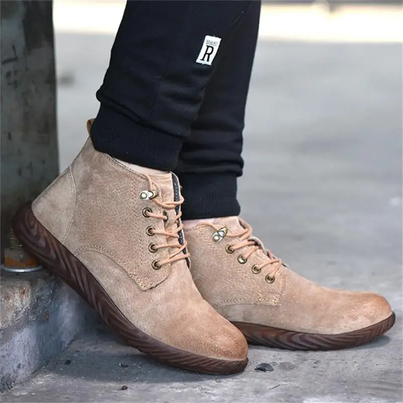 Для мужчин безопасная обувь лето/осень дышащие сетчатые балетки ботинки размера