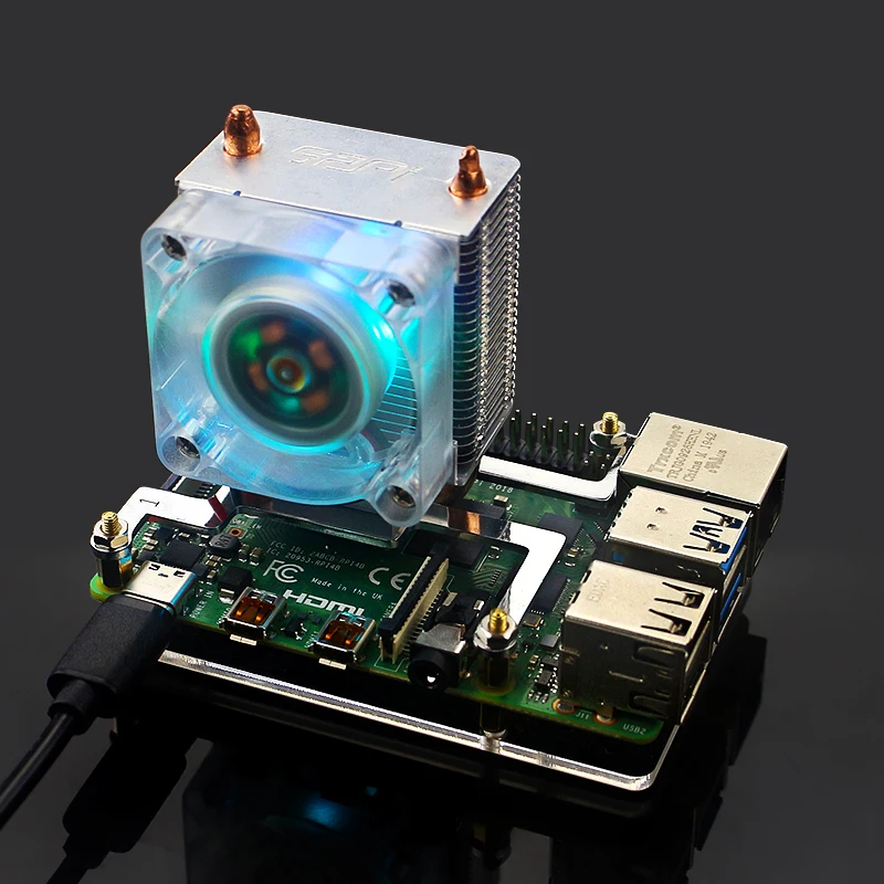 52Pi оригинальный льда вентилятора градирни для Raspberry Pi 4 Модель B Медь охладитель