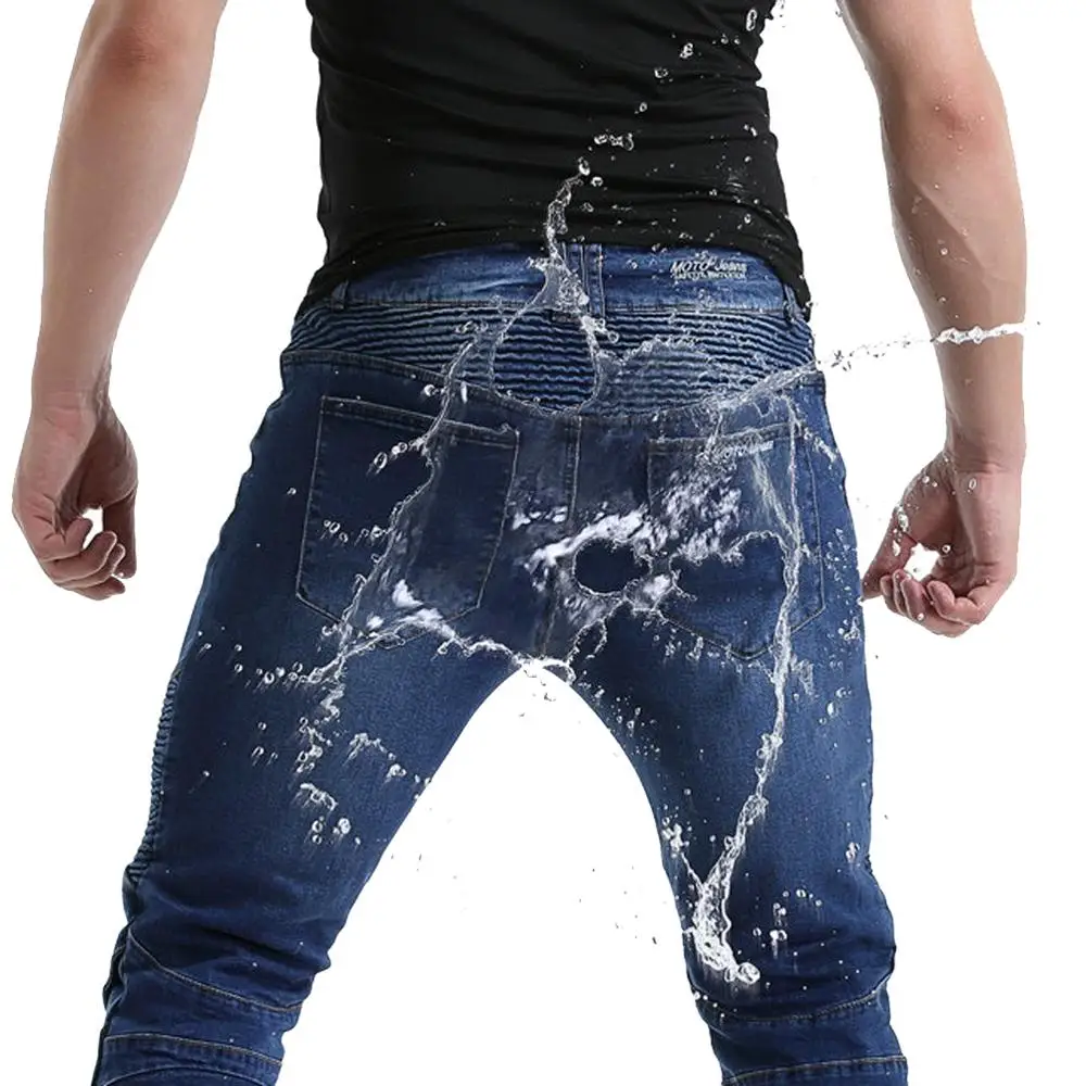 Новые водонепроницаемые мужские мотоциклетные джинсы для езды с 4 X CE панцири