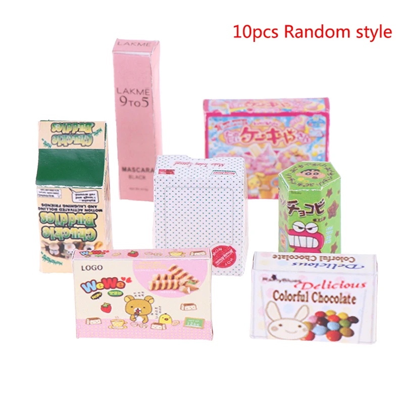 

1/12 Dollhouse Miniature Cookies Box Mini Chocolate Snacks Box Pretend Play Food