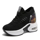 Массивные кроссовки для женщин, Вулканизированная подошва, платформа 7 см, блестящие, дизайнерская обувь на плоской подошве