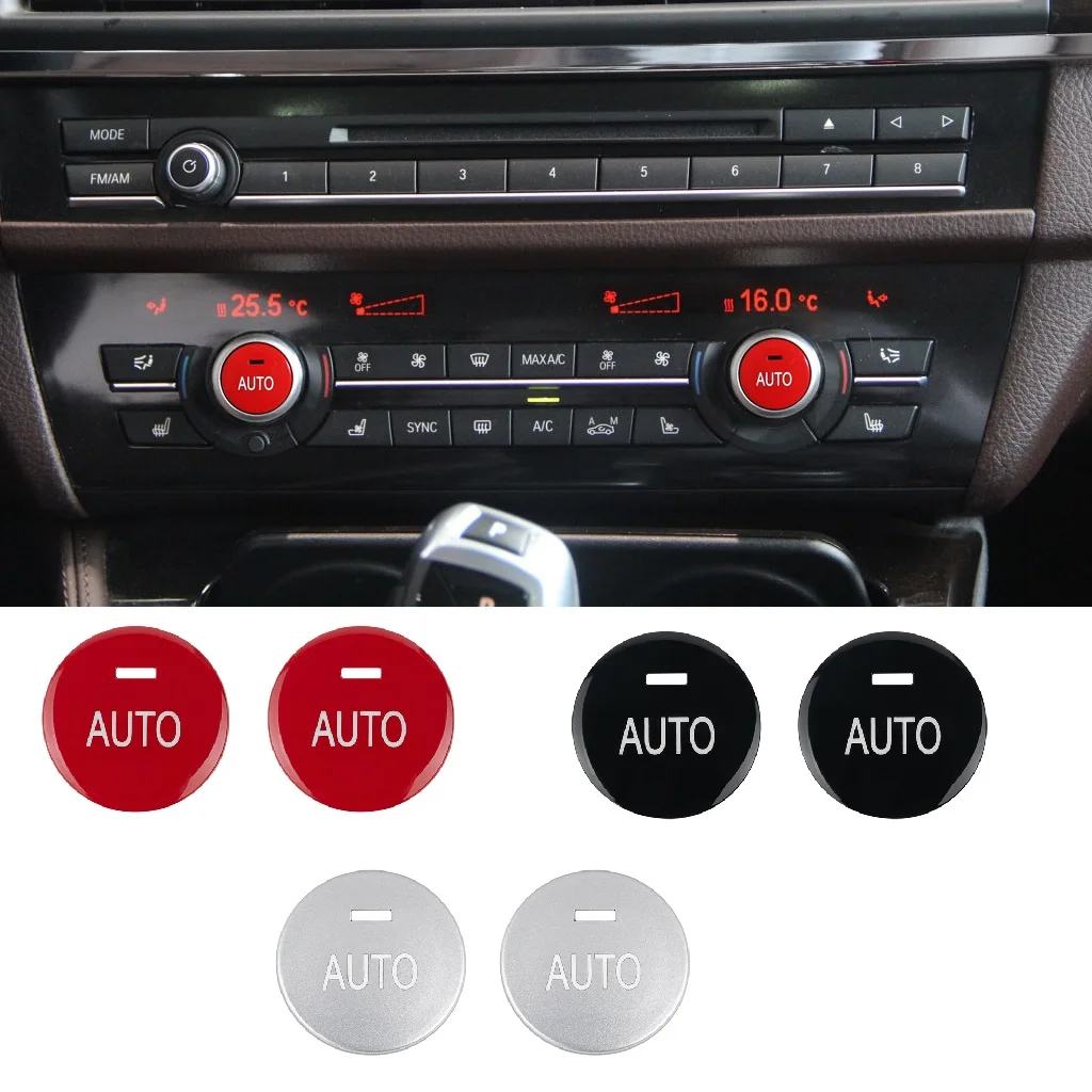Central Control Air Conditioner AUTO Button Replacement Cover Trim For BMW 5 6 7 series F01 F07 F10 F18 X5 X6 F15 F16 2009-2019