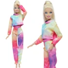 Новейший модный наряд BJDBUS для куклы красочная повседневная одежда спортивный костюм рубашка брюки Одежда для куклы Барби аксессуары детская игрушка