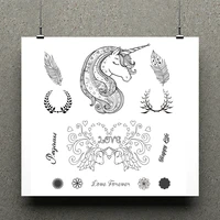azsg feather unicorn love clear stamps for scrapbooking diy clip art card making decoration silicone stamps crafts