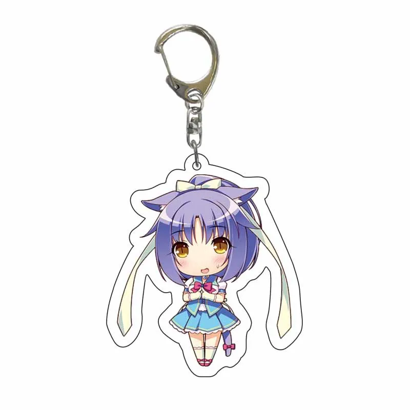 Animation Game Nekopara Keychain Super Cute Anime Girls Cat Chocolat Vanilla Twin Sisters Acrylic Figures Pendant Key Ring Gift | Украшения