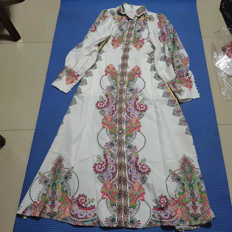 Женское длинное платье с винтажным принтом повседневное модельное макси