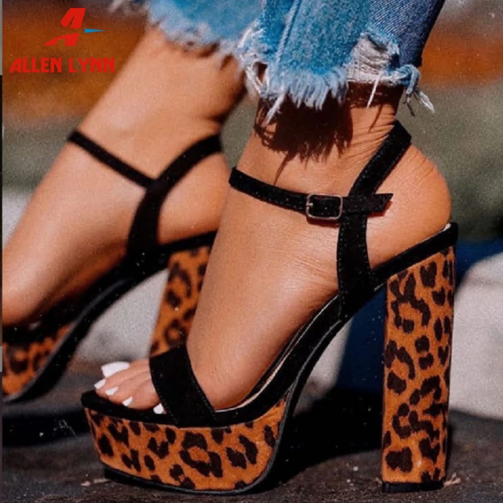 ALLEN/Новинка Лидер продаж женская обувь на не сужающемся книзу массивном каблуке