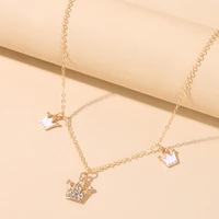 wholesale pendant necklacetrend elegant jewelry ladies exquisite clavicle chain crown wedding christmas gift choker cold simple