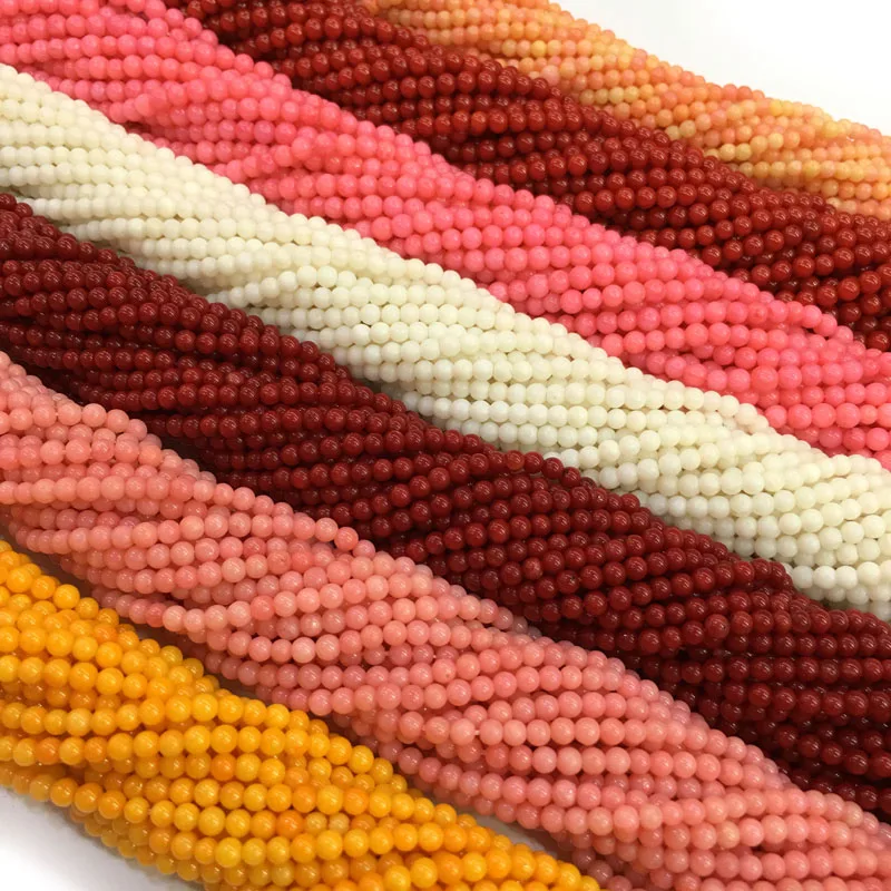 2020 бусины россыпью из натурального камня коралловые для изготовления ювелирных