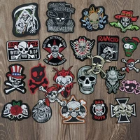accessories iron on embroidery flower skull animal cartoon patches for clothing or 18