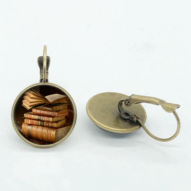 НОВЫЕ антикварные книги серьги узор стекло ручной работы Женские Ювелирные