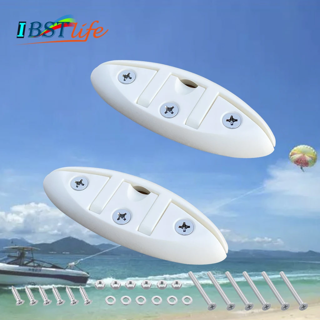 

2X 5inch Nylon Sailboats Flip Up Folding Pull Up Cleat Dock Deck Boat marine Kayak hardware Line Rope mooring Cleat accessories