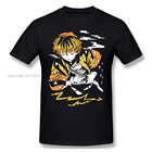 Забавные хлопковые футболки Zenitsu Agatsuma Kimetsu No Yaiba с принтом Demon Slayer Kimetsu No Yaiba Мужская модная уличная одежда