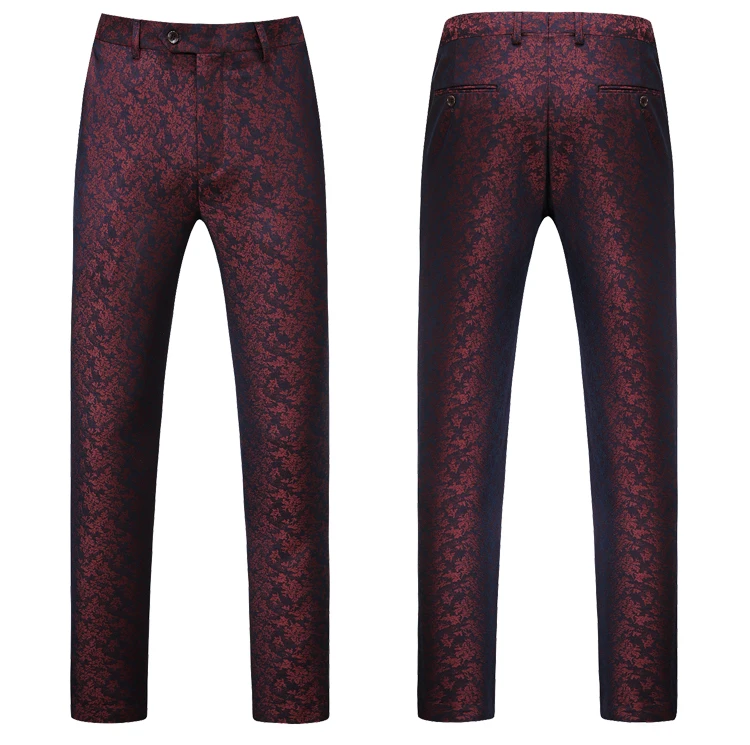 

Men's Suit Three-Piece Floral Lapel Single Row One Button Slim Fit Groom Wedding Dress Business Casual Suit Clothing 2021