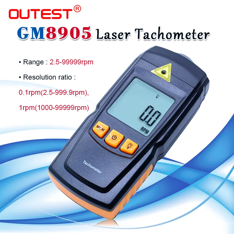 Цифровой тахометр OUTEST светодиодный цифровой с измерением скорости вращения GM8905 2