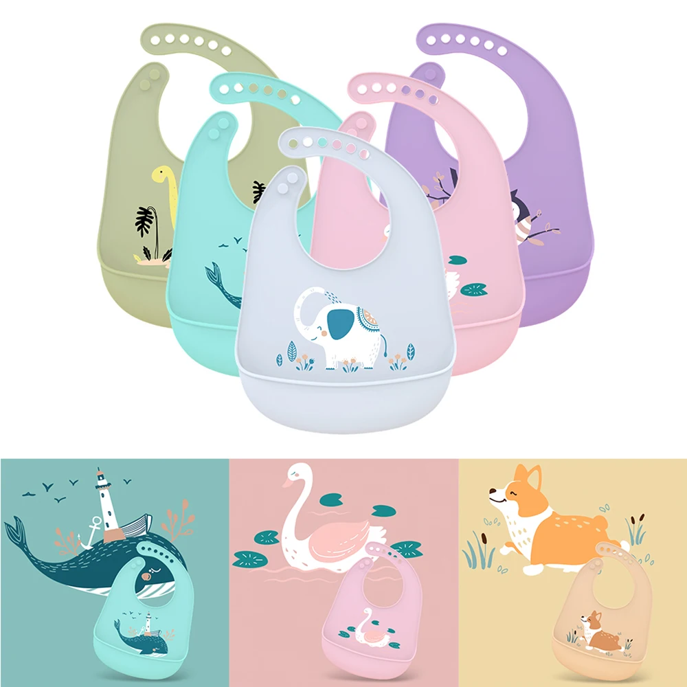 Пищевые силиконовые нагрудники Let's Make Слюнявчики для кормления ребенка