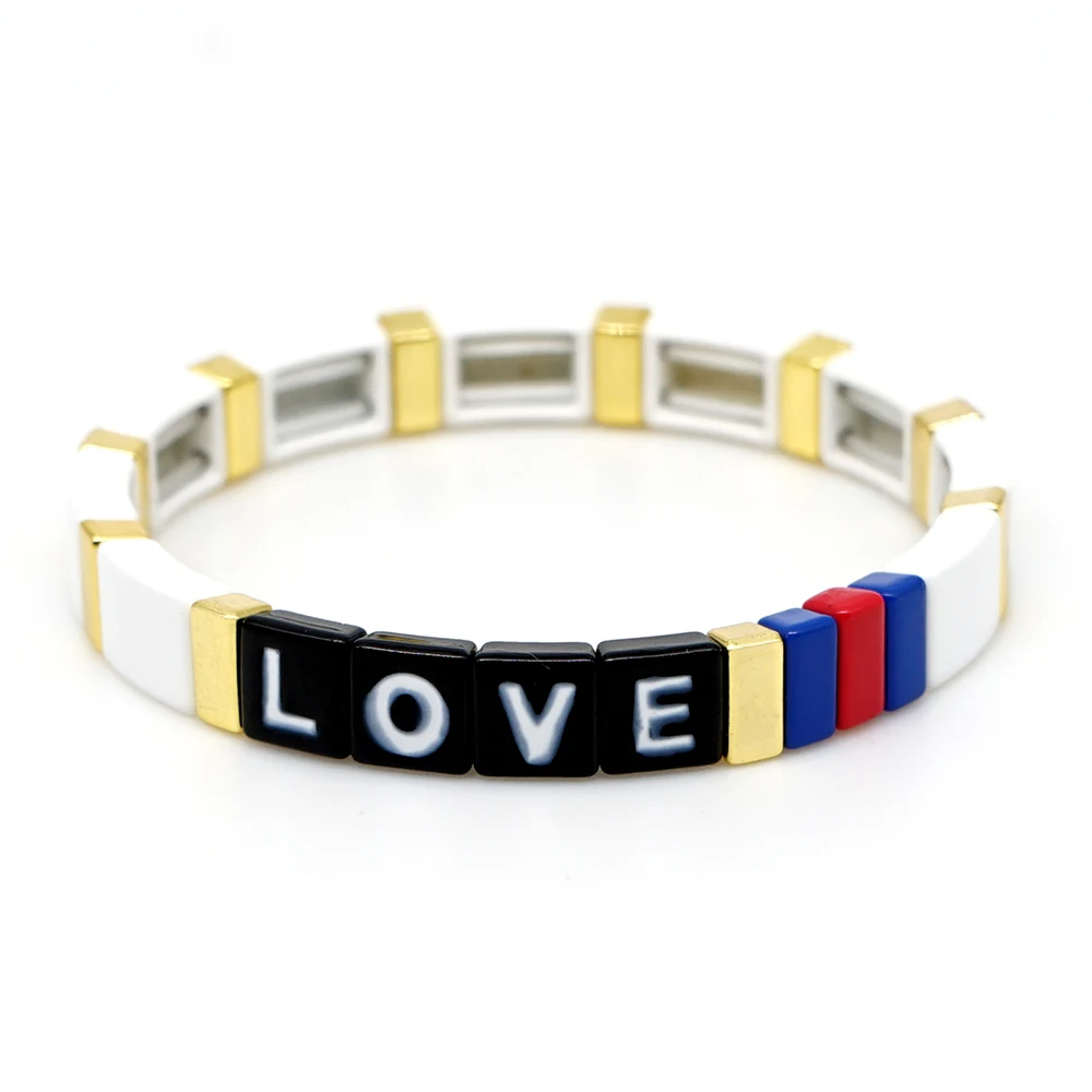 Браслеты shinus, мужские, эмаль, плитка, бусины, браслет, Pulseras Mujer Moda,, золотые ювелирные изделия, для женщин, модные, любовные буквы, браслеты, подарки