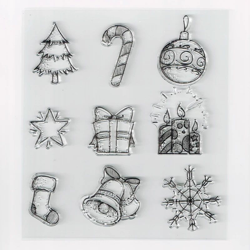 Рождественские вещи прозрачные штампы блокнот декоративные скрапбук