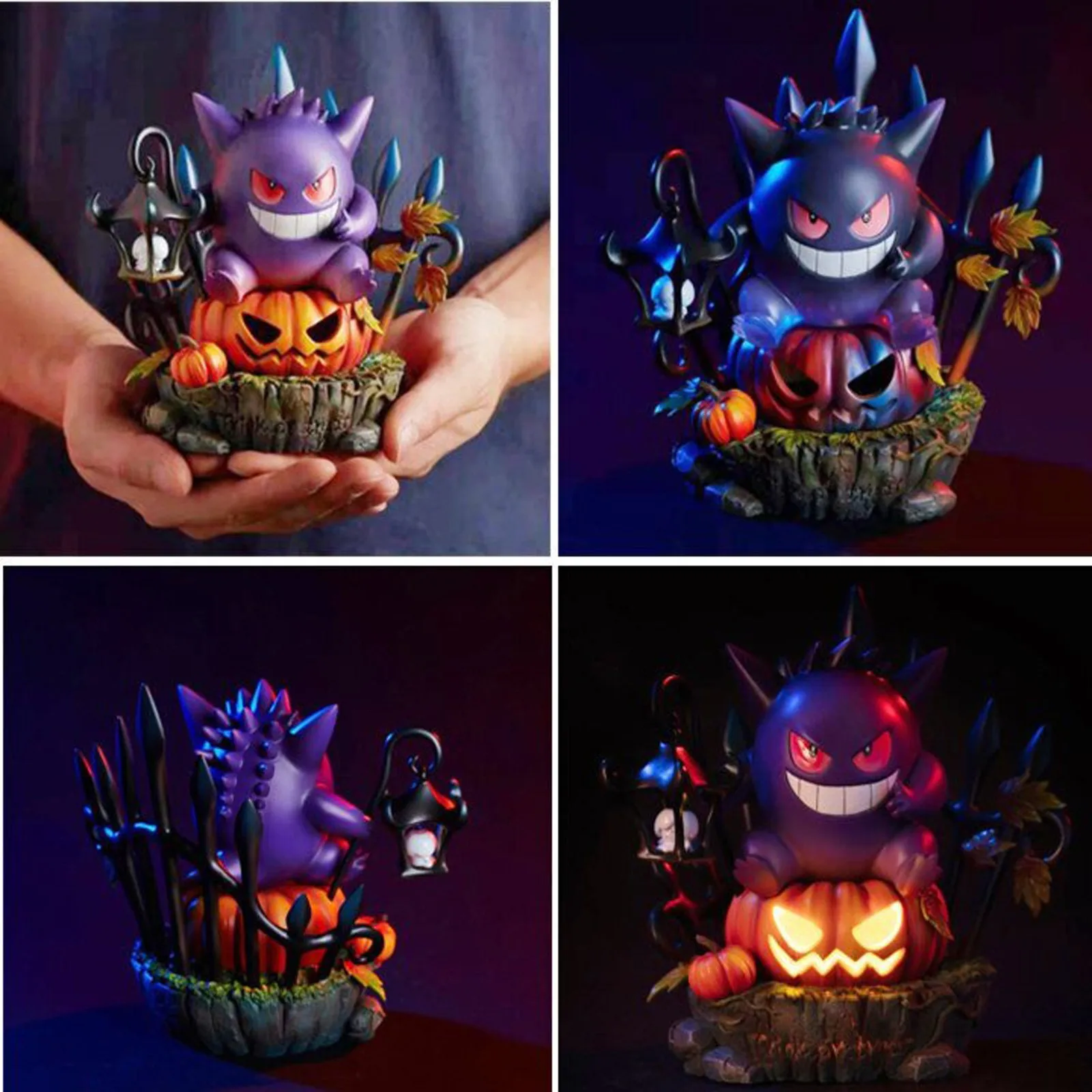 

Halloween Decorations For Home Halloween Pumpkin Gengar-king Light Pokemon,figure Decorations Resin Ornaments Party Decorations