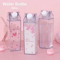 500ml outdoor leakproof water drinking cycling accessory drinking cup transparent milk box drink jug sport water bottle