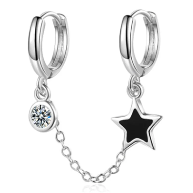 Серьги кольца FFLACELL из стерлингового серебра с двойным отверстием для ушей