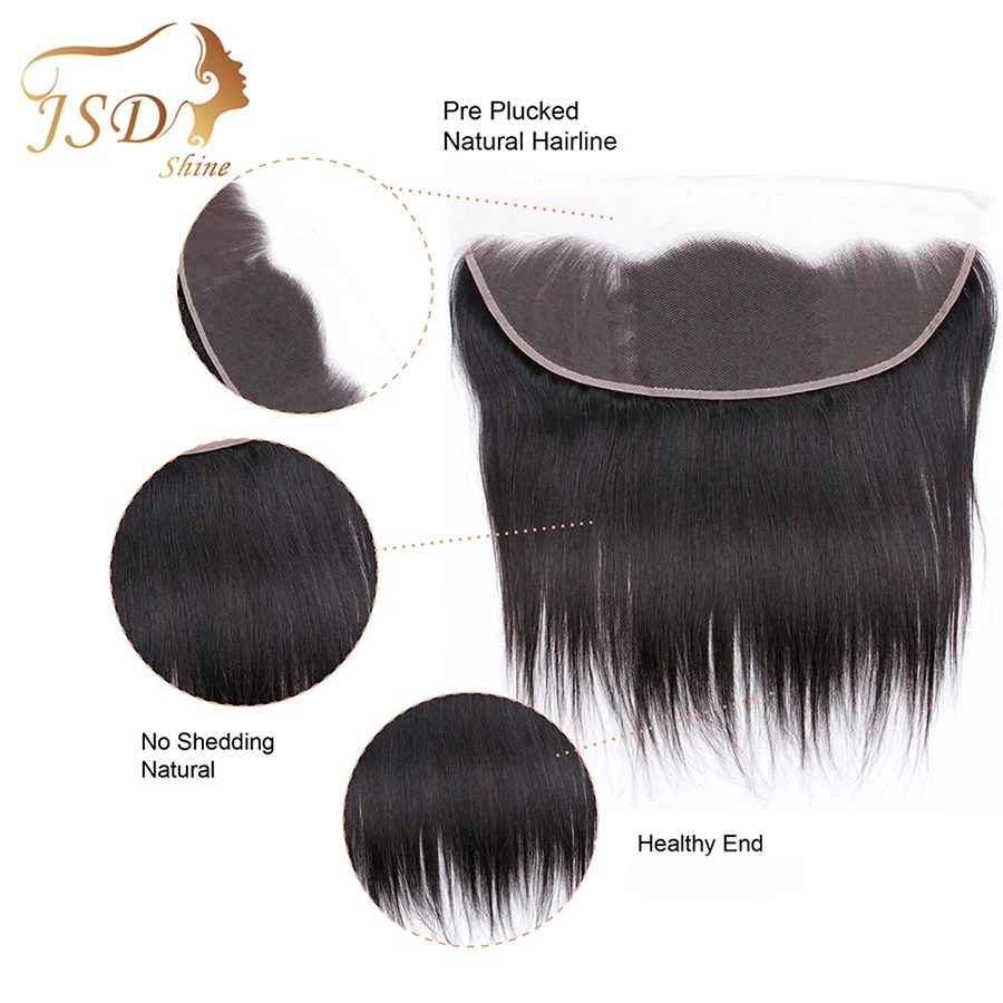 JSDshine бразильские пучки прямых и волнистых волос с фронтальным пучком