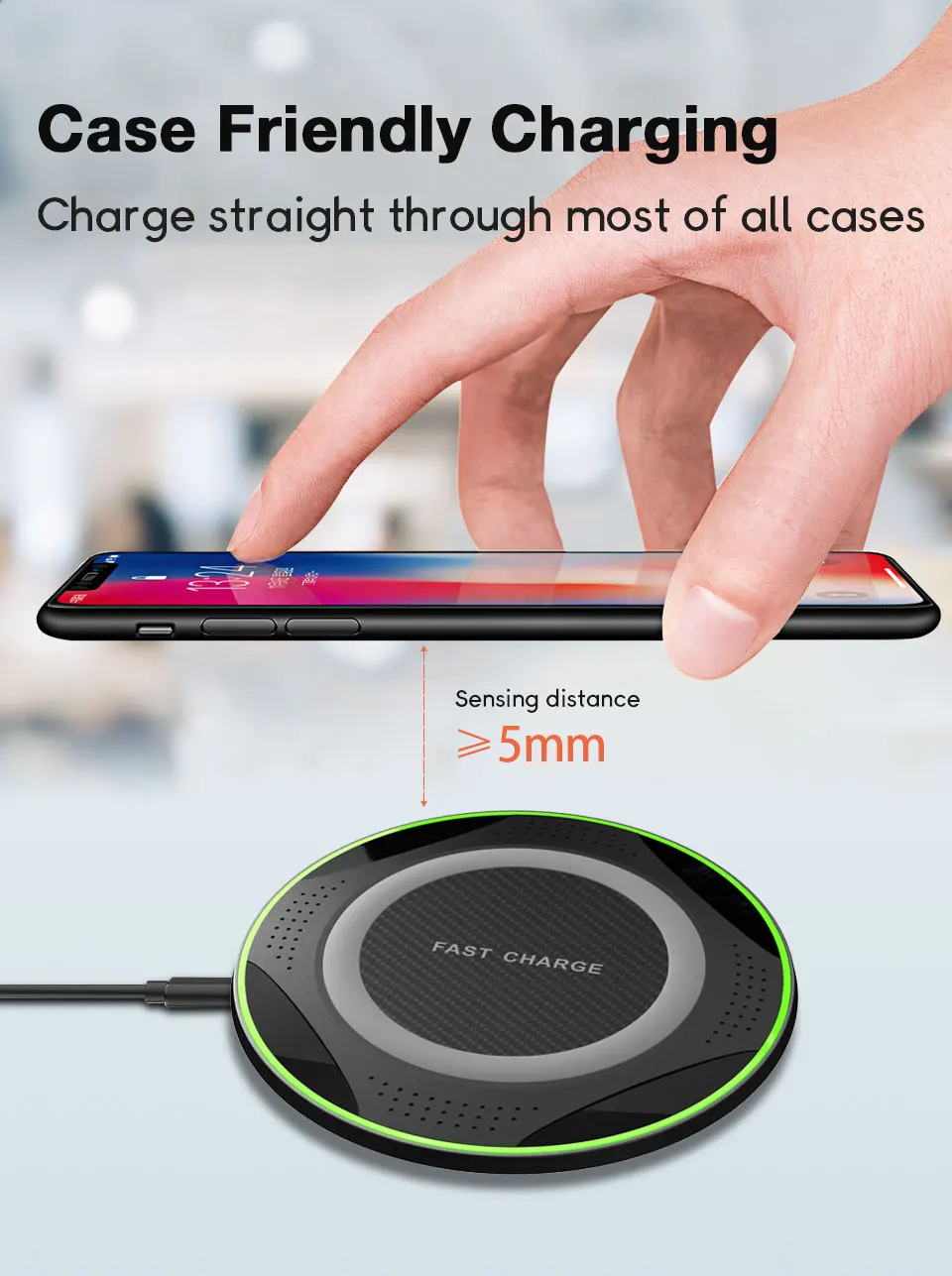 Qi Беспроводное зарядное устройство для iPhone X Xs MAX XR 8 plus Быстрая зарядка силиконовый коврик для Nokia samsung huawei mate RS USB зарядка телефона
