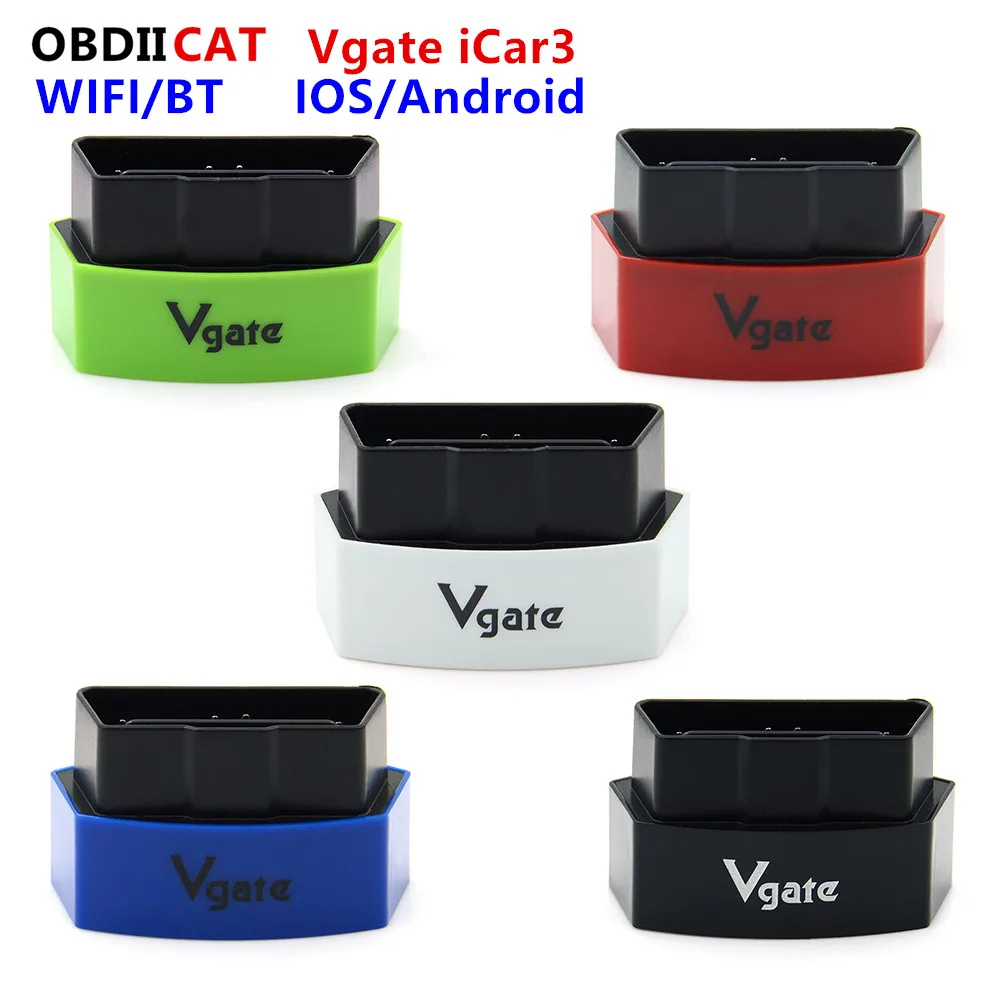 Купи 50 шт./лот Бесплатная доставка DHL iCar3 Bluetooth/WIFI Vgate I Car3 ELM327 Bluetooth Vgate OBD OBD2 сканирующий инструмент для Android и IOS за 30,723 рублей в магазине AliExpress