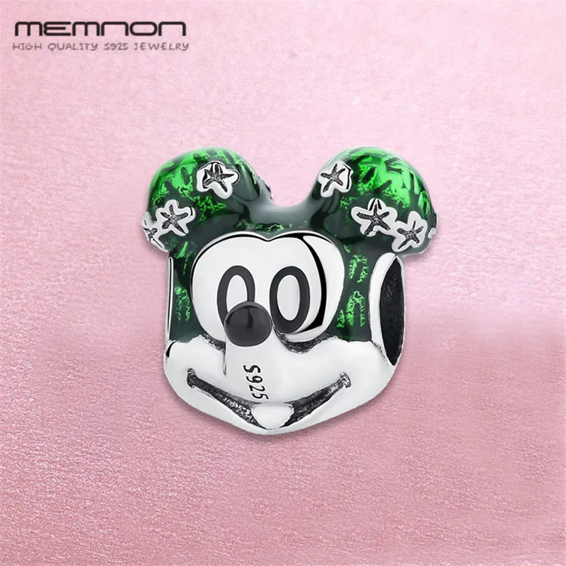 Memnon Стерлинговое Серебро 925 пробы новинка шармы с зеленой эмалью подходят для