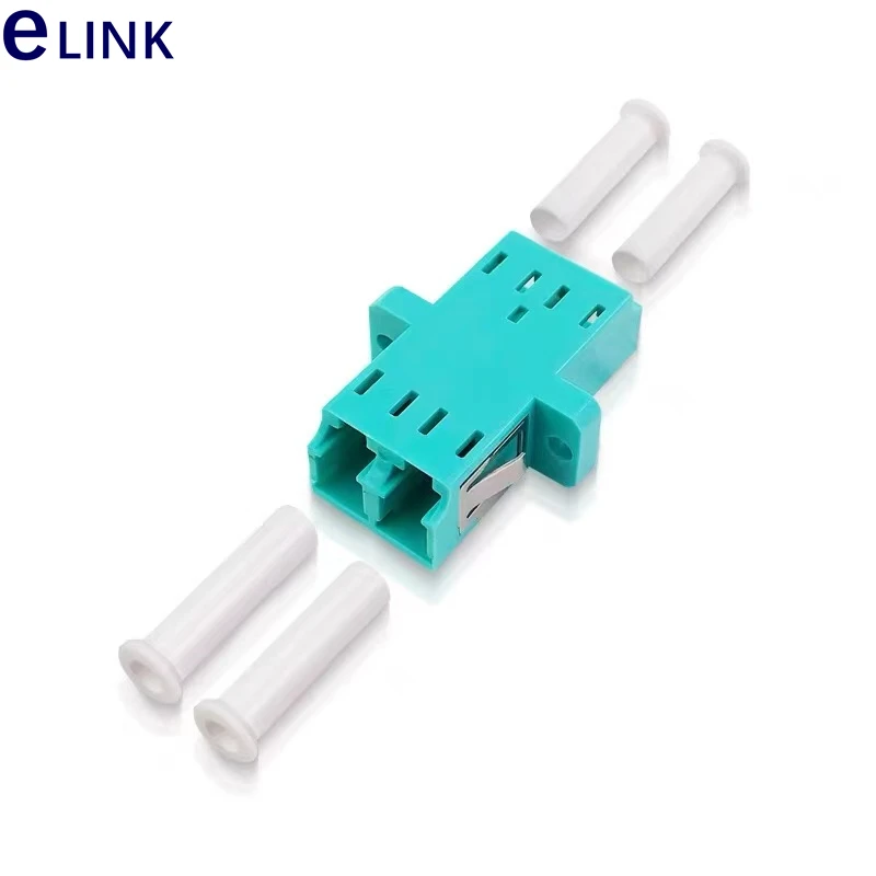 25pcs50pcs100pcs200pc400pcs LC OM3 duplex fiber optic adapter SC footprint aqua fiber coupler DX UPC MM free shipping 0.2db