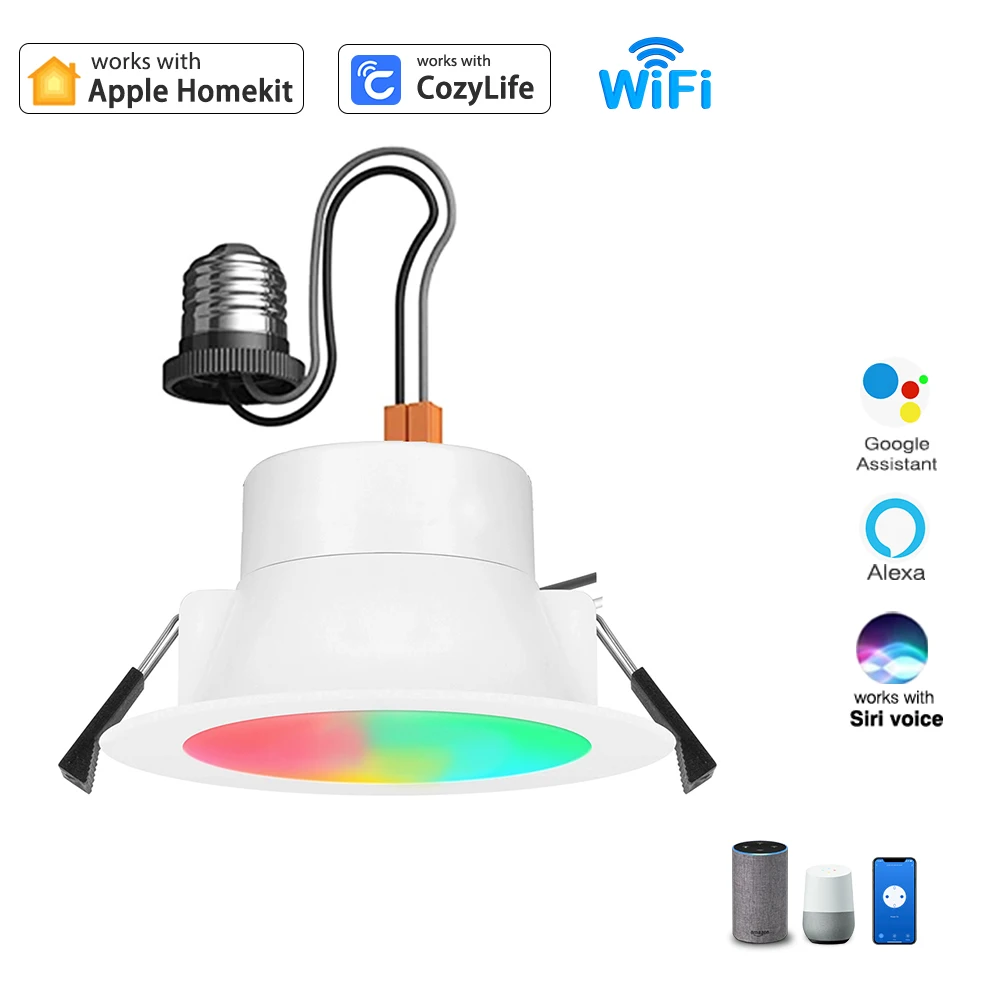 

Умный светильник Homekit с регулируемой яркостью, точечный светодиодный светильник с дистанционным управлением через приложение, работает с ...