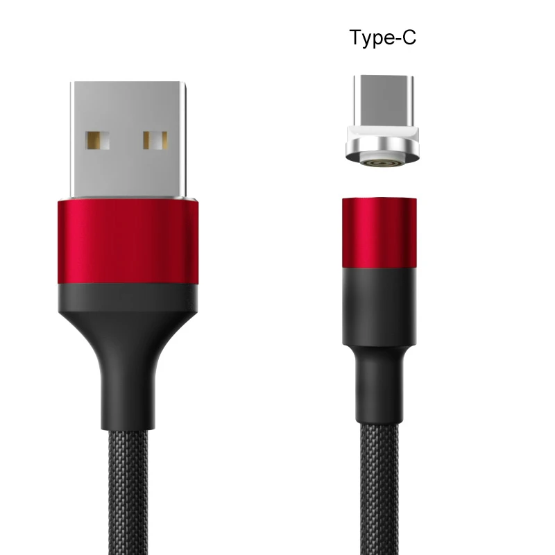 red Магнитный кабель USB Micro usb type C, адаптер для быстрой зарядки для телефона, Microusb type C, магнитное зарядное устройство USB C для iPhone, samsung, huawei - Цвет: red