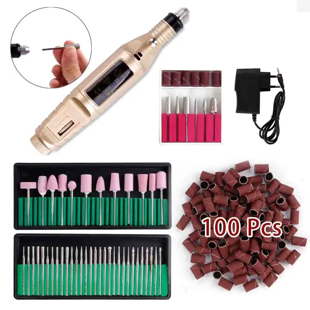 Профессиональный электрический набор сверл для ногтей маникюрная машинная