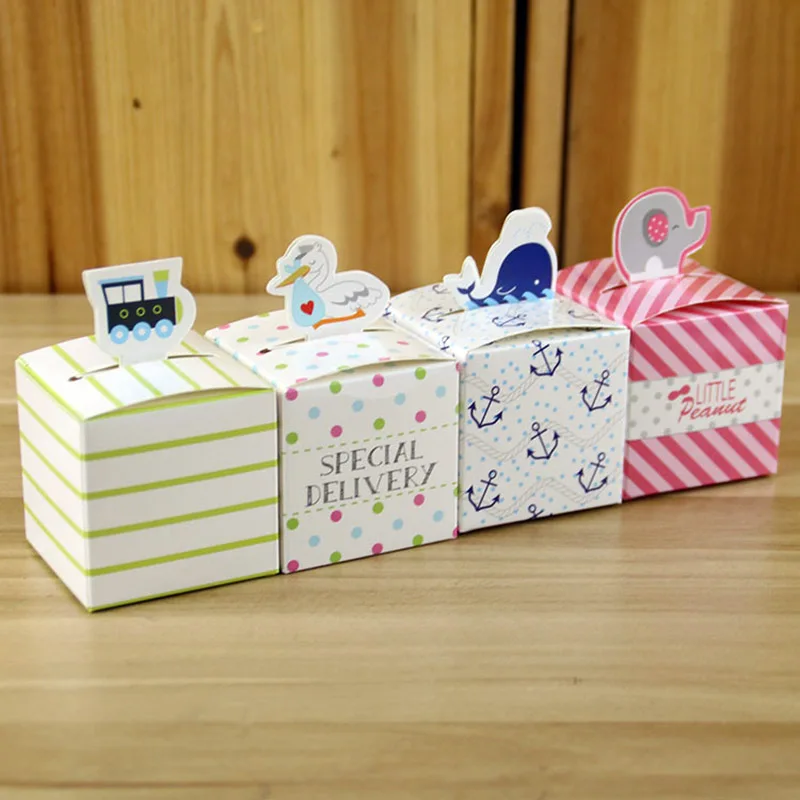 10 шт. Подарочная коробка конфет сумки Baby Shower детский наряд для первого дня