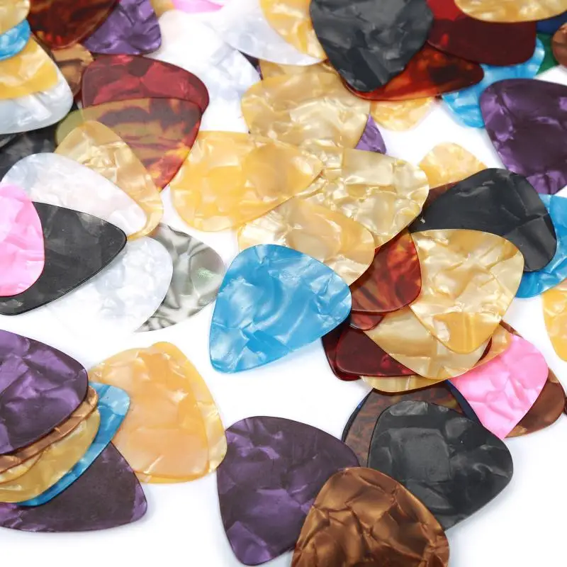 

100 Pcs Guitar Pick Acoustic Electric Guitar Picks Plectrums Mix Thickness Ukulele Guitar Accessories Random Color