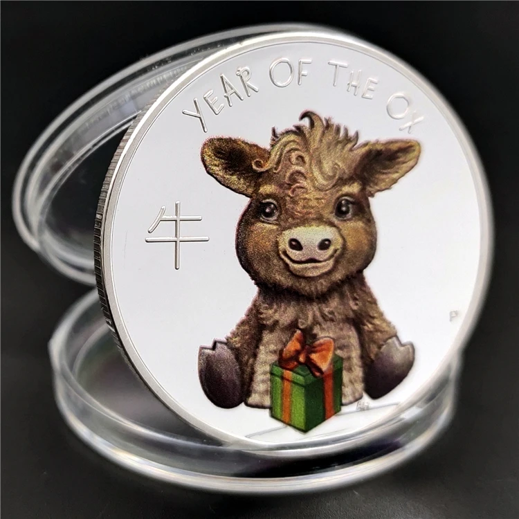 2021 год быка коллекционные монеты серебряный китайский зодиак|Безвалютные